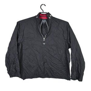 Mens Callaway Golf Black 1/4 Zip Windbreaker Jacket 100% Nylon Lightweight M
